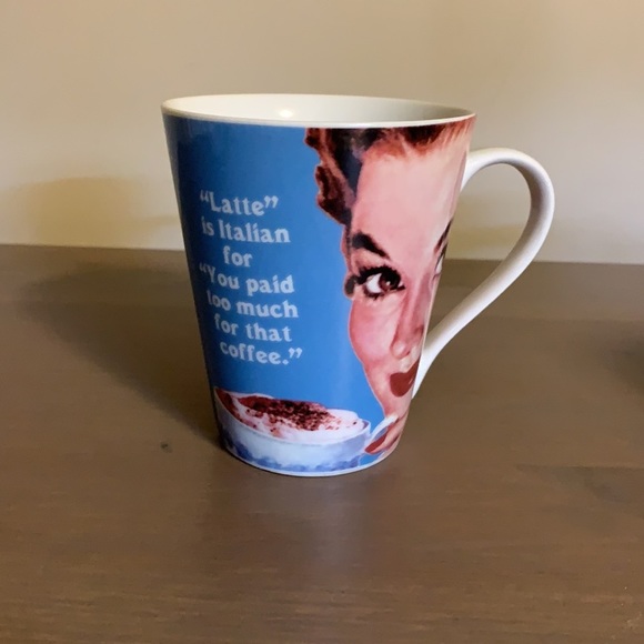 Ephemera “Latte” Cheeky Retro Inspired Vintage Style Ceramic Mug - Picture 2 of 8